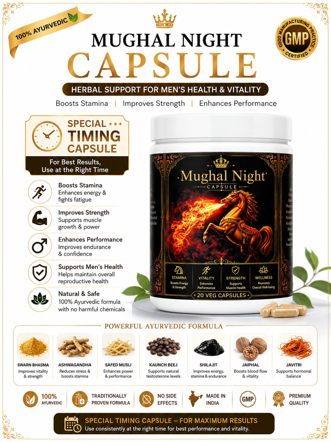 Mughal Nights Capsules – Premium Herbal Wellness Formula | Hukamed Naturals