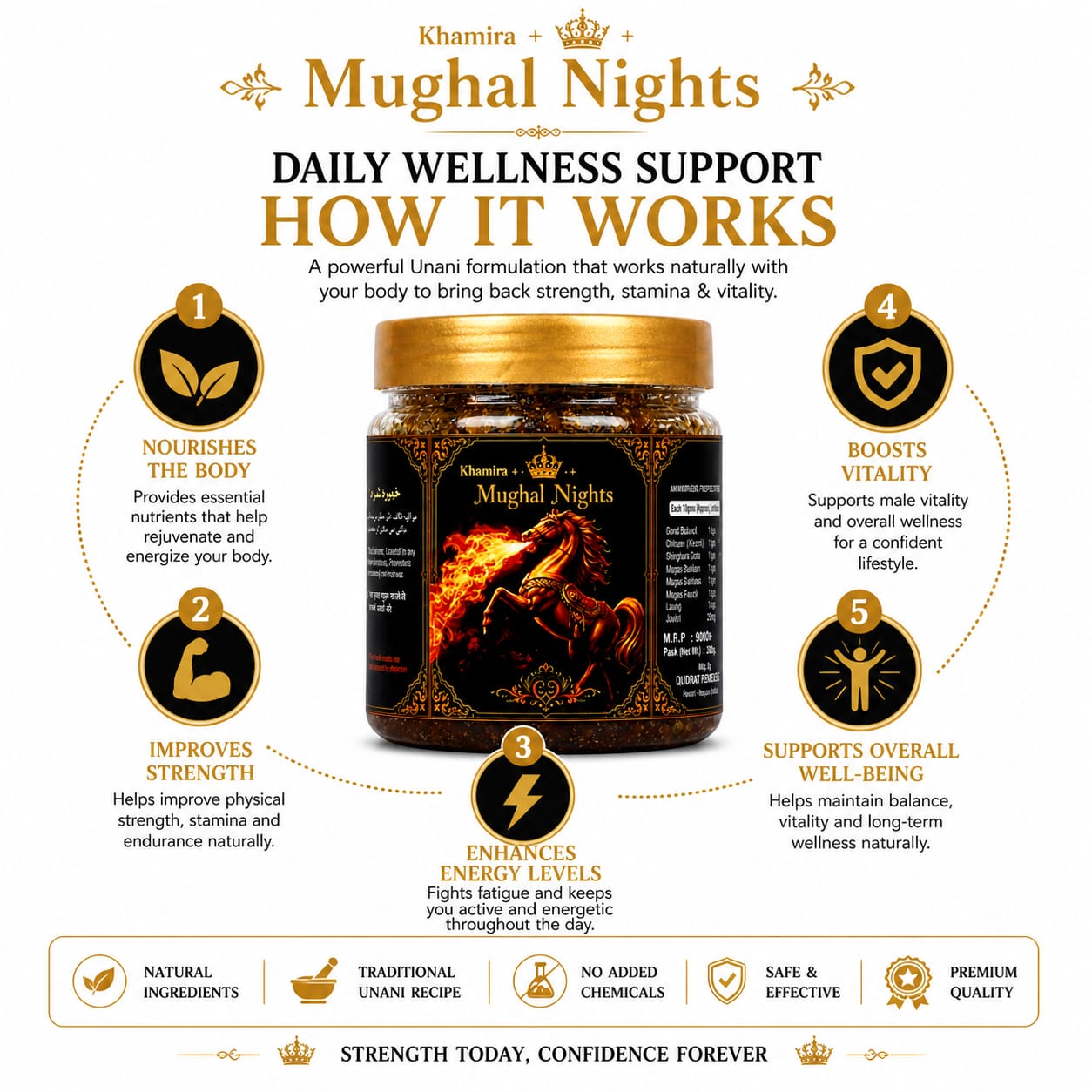Mughal Nights Majun | Premium Unani Herbal Wellness Formula for Men | Hukamed Naturals
