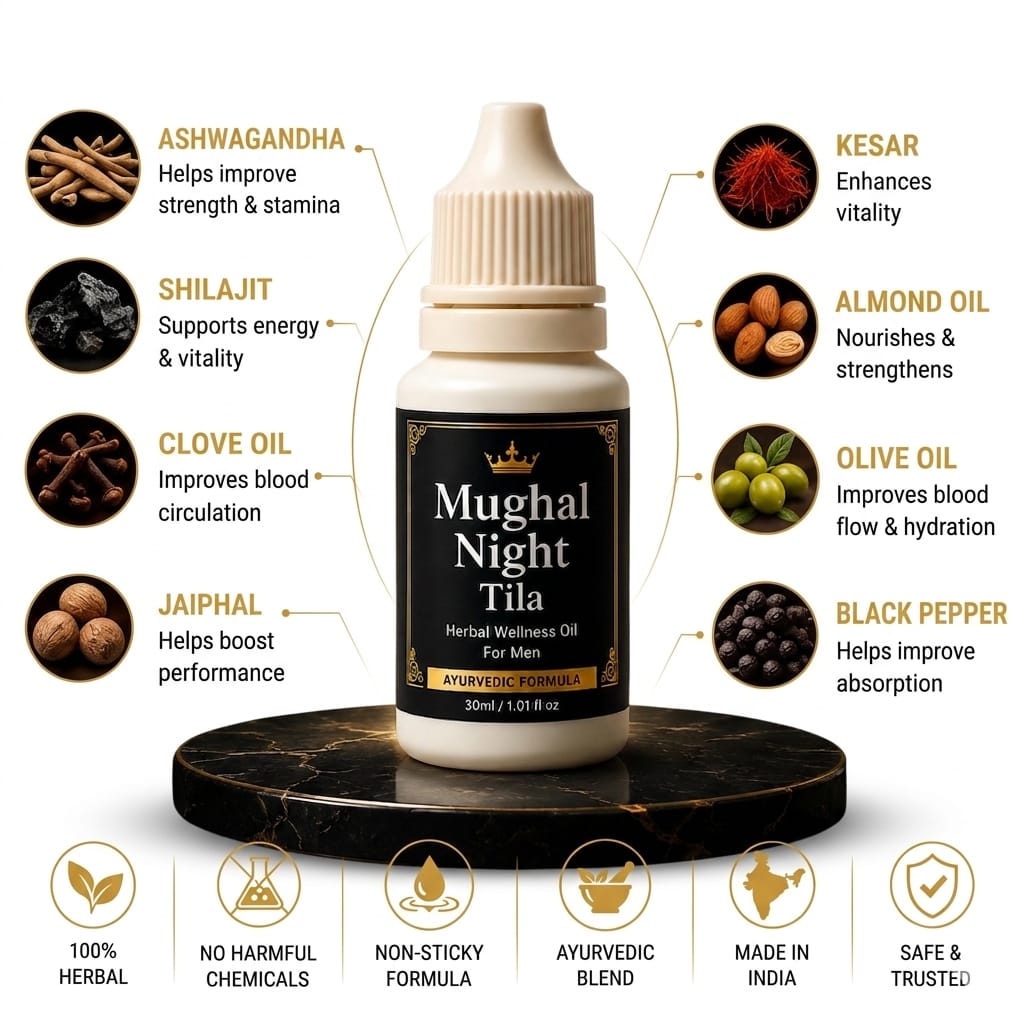 Mughal Night Tila – Premium Herbal Massage Oil