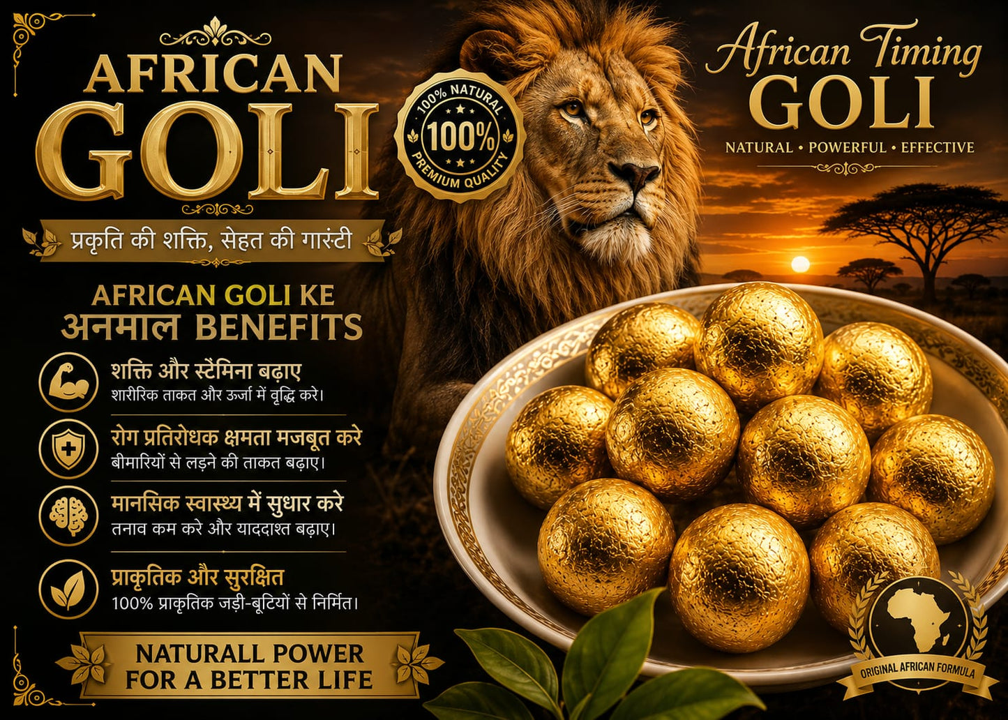 Gold Goli | Premium Ayurvedic Men's Vitality Supplement | Herbal Wellness Formula