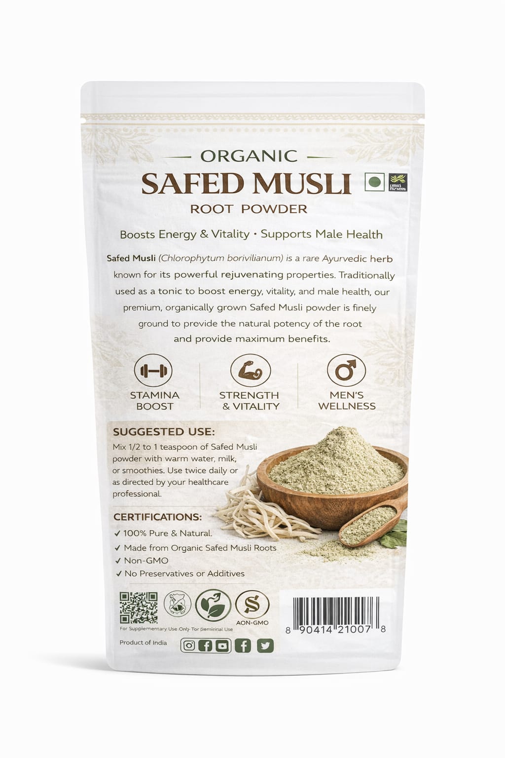 Safed Musli Powder – Premium Herbal Powder