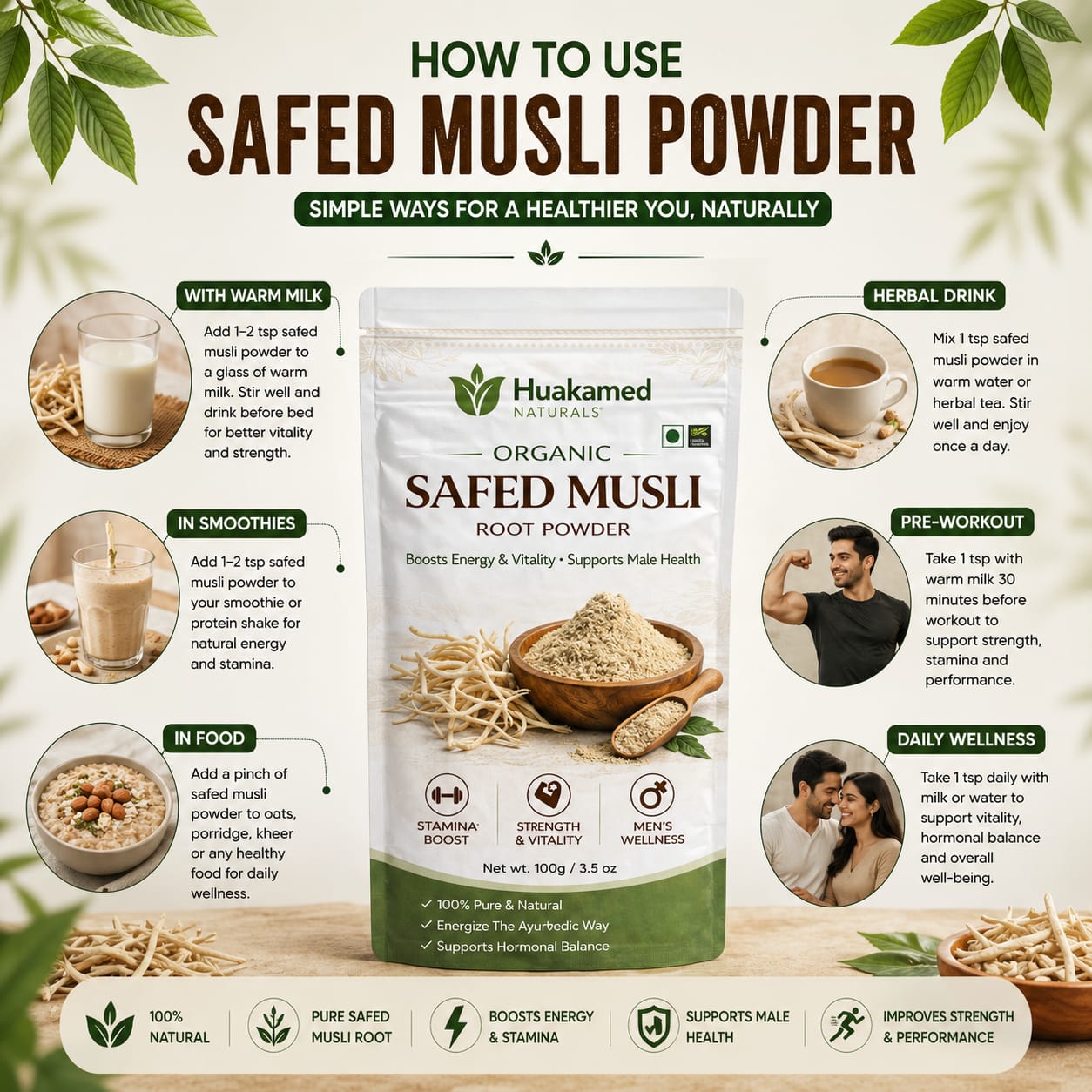 Safed Musli Powder – Premium Herbal Powder